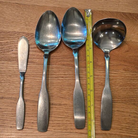 Oneida Community PAUL REVERE Stainless 4 P Serving Casserole spoons Ladle Butter - Picture 3 of 3